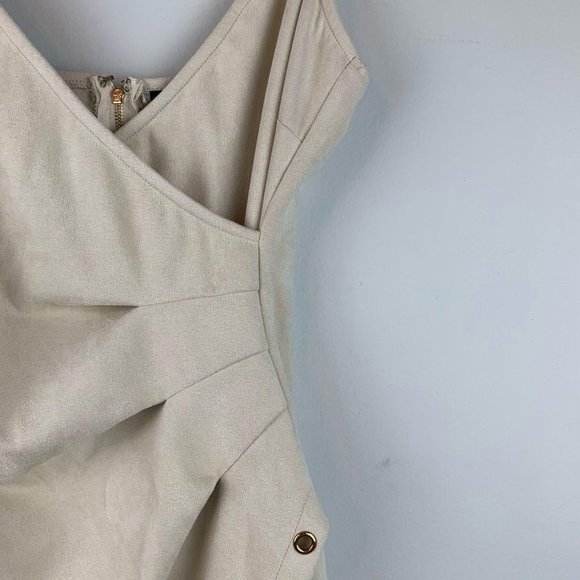 PRIVY Privately Privileged Taupe Bodycon Mini Dress Sz S - Picture 3 of 10